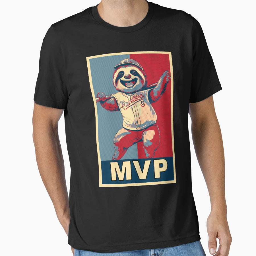 Funny Sloth Baseball Player Mvp Hope T-Shirt - Unique Graphic Men Women - T-Shirt, Sweatshirt, Hoodie