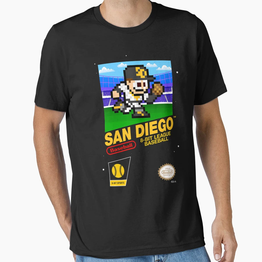 San Diego 8Bit Videogame Cart T-Shirt - Trendy Graphic for Adults - T-Shirt, Sweatshirt, Hoodie