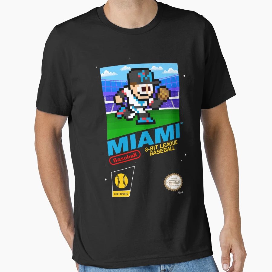 Miami 8 Bit Videogame Cart T-Shirt - Casual Everyday Wear Men Women - T-Shirt, Sweatshirt, Hoodie