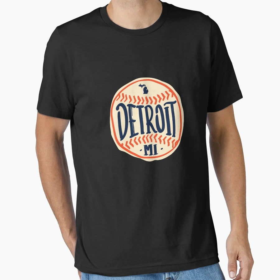 Detroit Michigan Hand Drawn Script T-Shirt - Novelty Apparel Men Women - T-Shirt, Sweatshirt, Hoodie