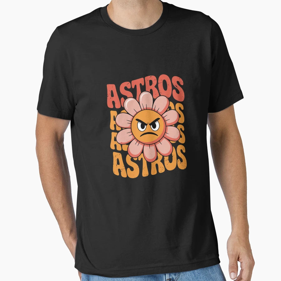 Astros Throwback Flower T-Shirt - Minimalist Print Men Women - T-Shirt, Sweatshirt, Hoodie