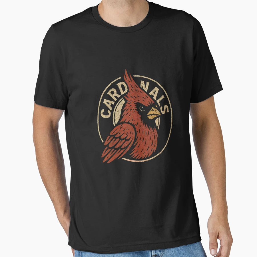 Red Bird Mascot Drawing Baseball T-Shirt - Custom Art Print for Adults - T-Shirt, Sweatshirt, Hoodie