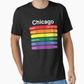 Chicago Pride Rainbow Flag Color T-Shirt - Aesthetic Graphic Men Women - T-Shirt, Sweatshirt, Hoodie