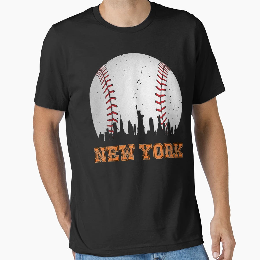 New York Skyline City Baseball T-Shirt - Novelty Apparel Unisex - T-Shirt, Sweatshirt, Hoodie