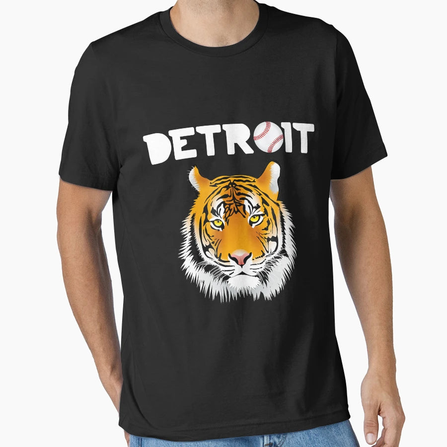 Distressed Tiger Mascot Detroit T-Shirt - Fun Novelty Design for Adults - T-Shirt, Sweatshirt, Hoodie