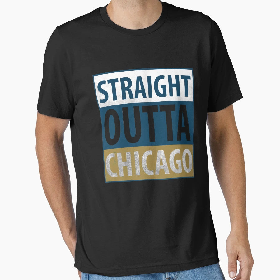 Straight Outta Chicago T-Shirt - Minimalist Print Men Women - T-Shirt, Sweatshirt, Hoodie