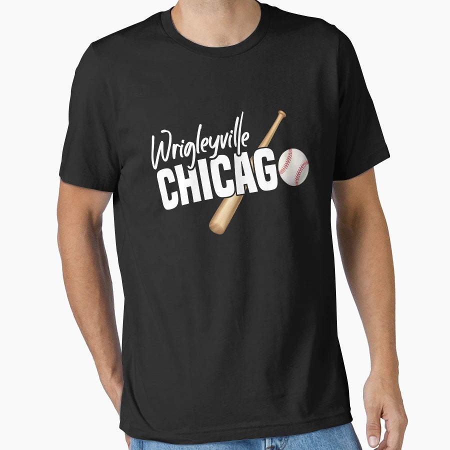 Wrigleyville Chicago Baseball American T-Shirt - Trendy Graphic for Adults - T-Shirt, Sweatshirt, Hoodie