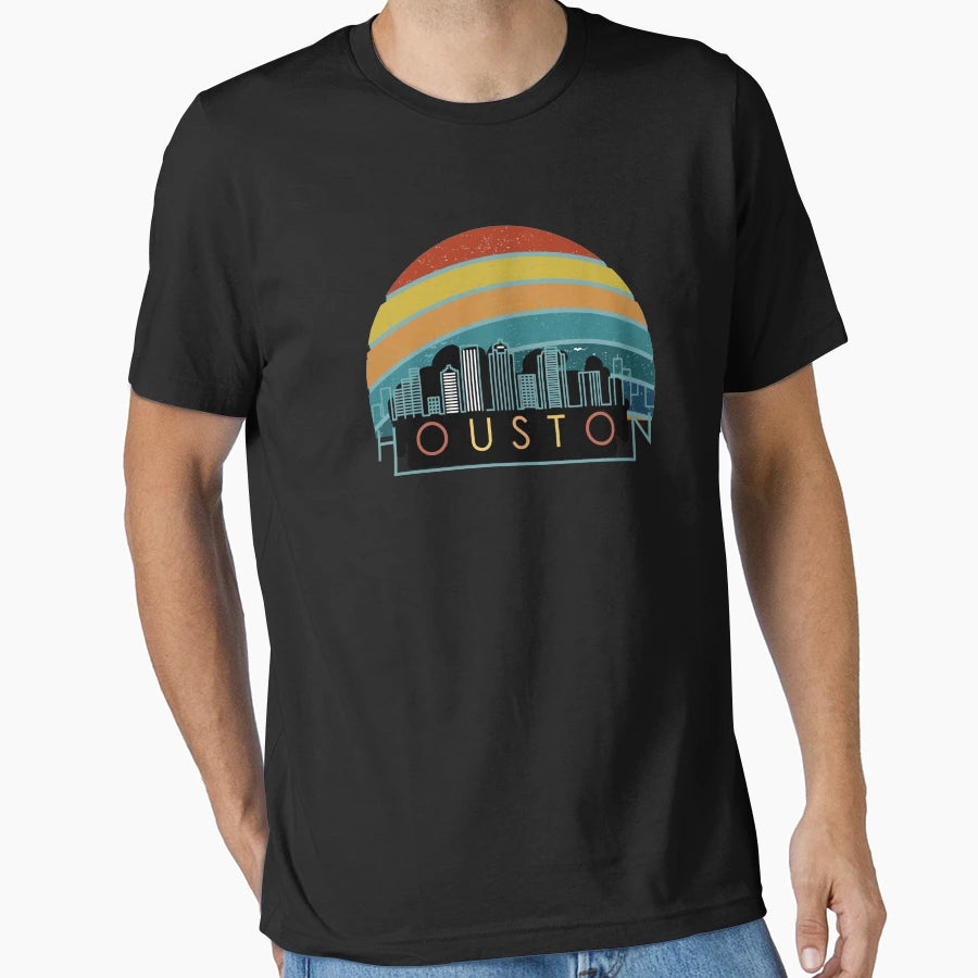 Houston City Skyline T-Shirt - Custom Art Print Unisex - T-Shirt, Sweatshirt, Hoodie