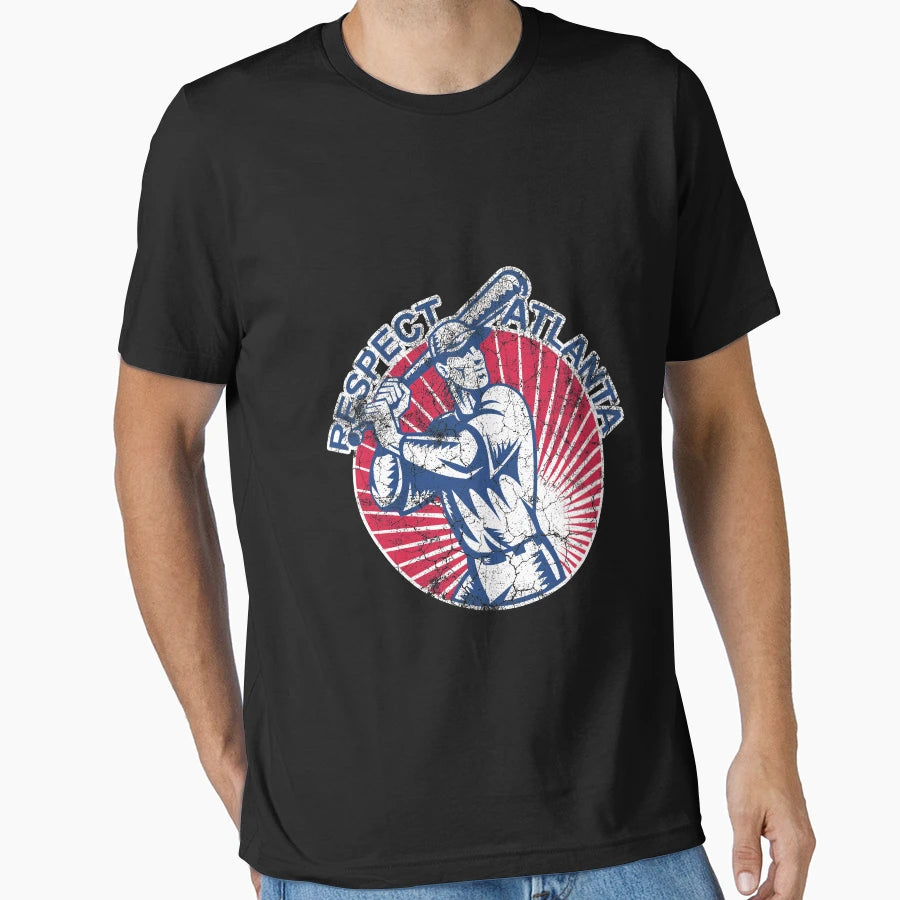 Respect Atlanta Distressed T-Shirt - Fun Novelty Design Men Women - T-Shirt, Sweatshirt, Hoodie