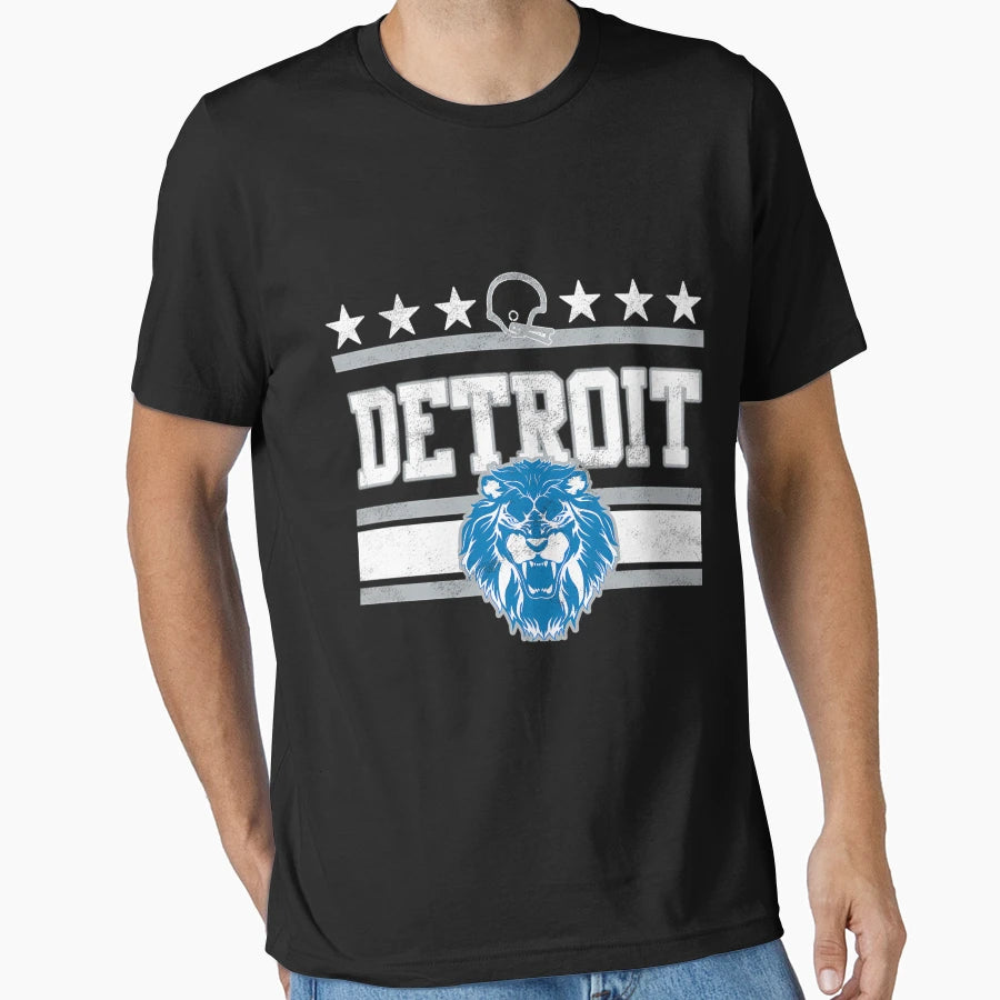 Etroit Football Roaring Lion Pride T-Shirt - Casual Everyday Wear Unisex - T-Shirt, Sweatshirt, Hoodie