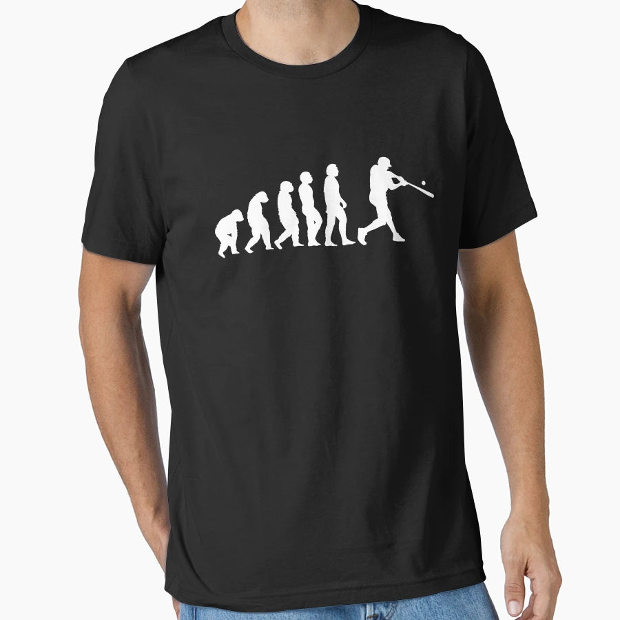 Evolution To Baseball Player T-Shirt - Aesthetic Graphic for Adults - T-Shirt, Sweatshirt, Hoodie