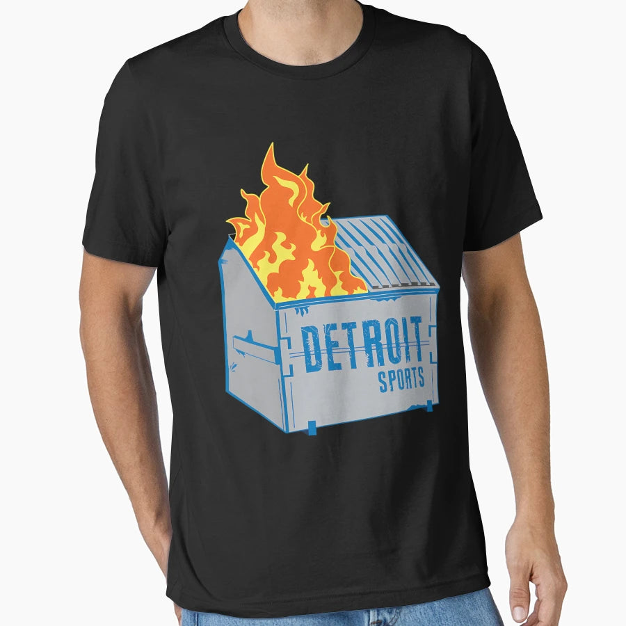 Detroit Sports Dumpster Fire T-Shirt - Graphic Print Men Women - T-Shirt, Sweatshirt, Hoodie
