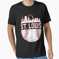 St Louis Baseball Skyline Cardinal T-Shirt - Minimalist Print Unisex - T-Shirt, Sweatshirt, Hoodie