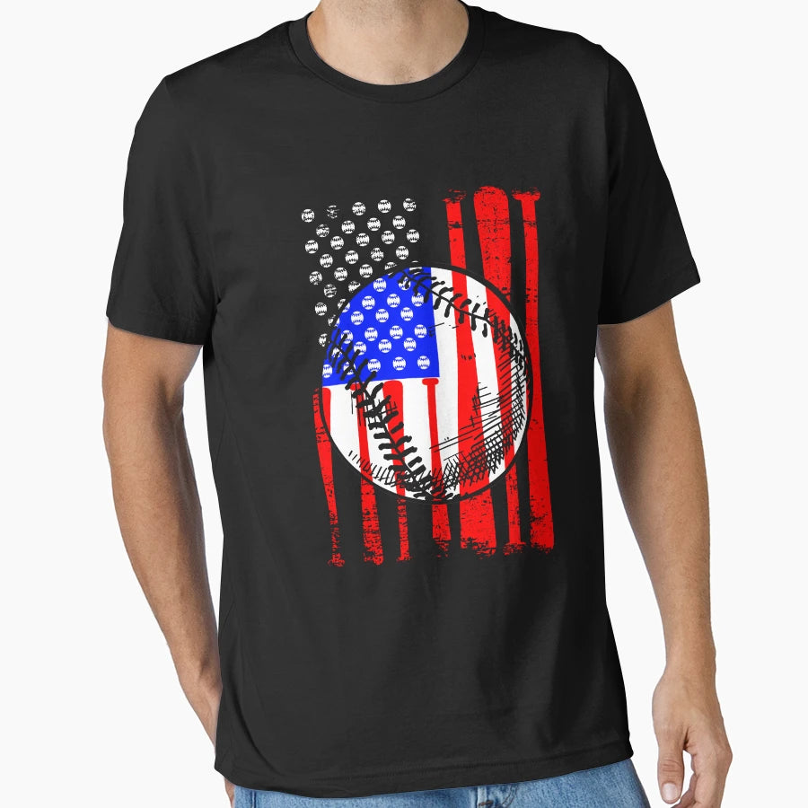 Baseball Us Flag T-Shirt - Trendy Graphic Unisex - T-Shirt, Sweatshirt, Hoodie