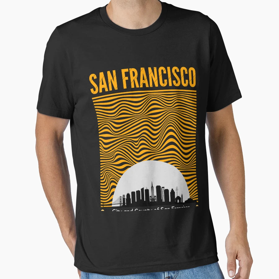 San Francisco Night City T-Shirt - Custom Art Print Men Women - T-Shirt, Sweatshirt, Hoodie