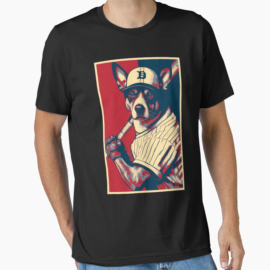 Dog Baseball Player Hope T-Shirt - Aesthetic Graphic for Adults - T-Shirt, Sweatshirt, Hoodie