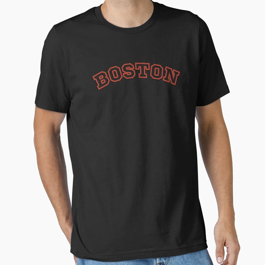Boston Varsity Text Red T-Shirt - Unique Graphic for Adults - T-Shirt, Sweatshirt, Hoodie