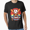 Crossed Bats And Baseball Double Stars T-Shirt - Streetwear Style Men Women - T-Shirt, Sweatshirt, Hoodie