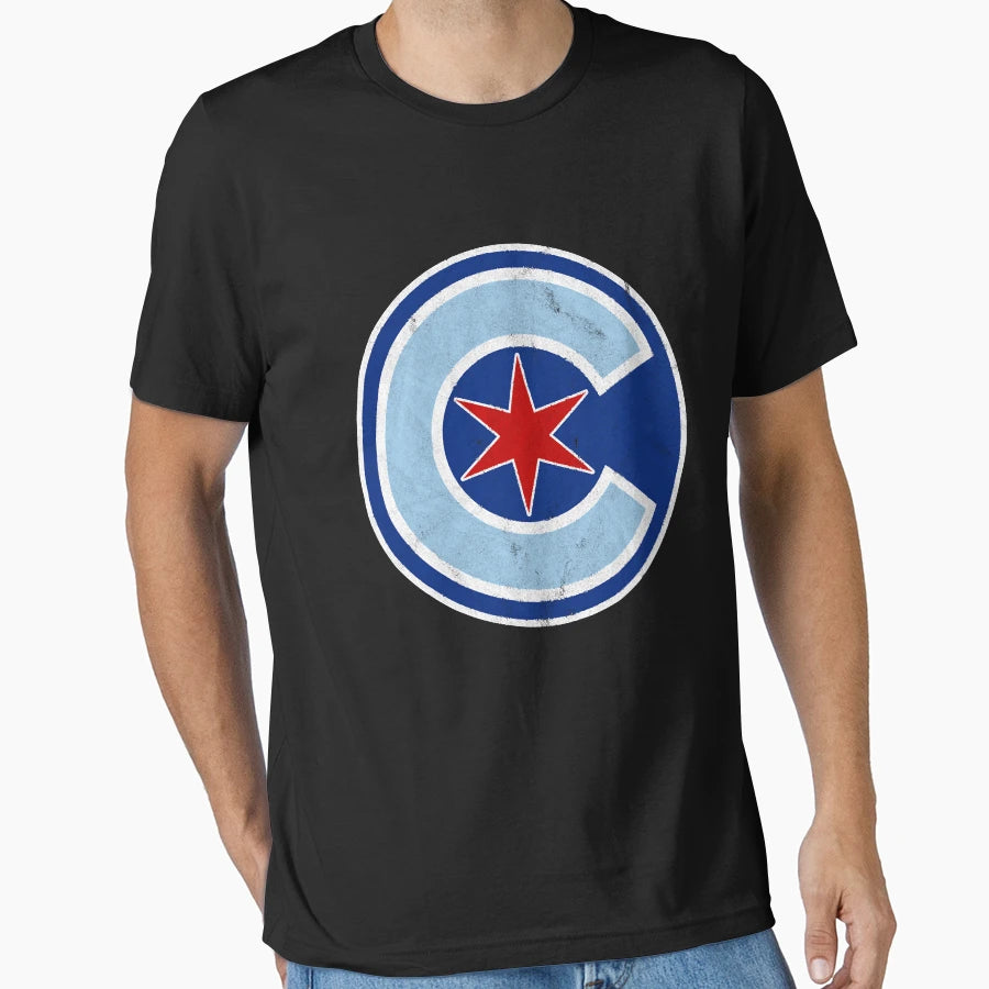 Chicago Wrigleyville Star Logo Emblem T-Shirt - Aesthetic Graphic Unisex - T-Shirt, Sweatshirt, Hoodie