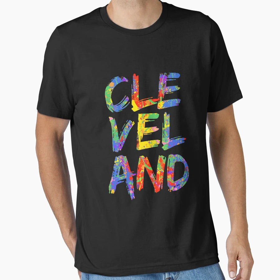 Cleveland 3 Level Paint Splash T-Shirt - Unique Graphic Men Women - T-Shirt, Sweatshirt, Hoodie