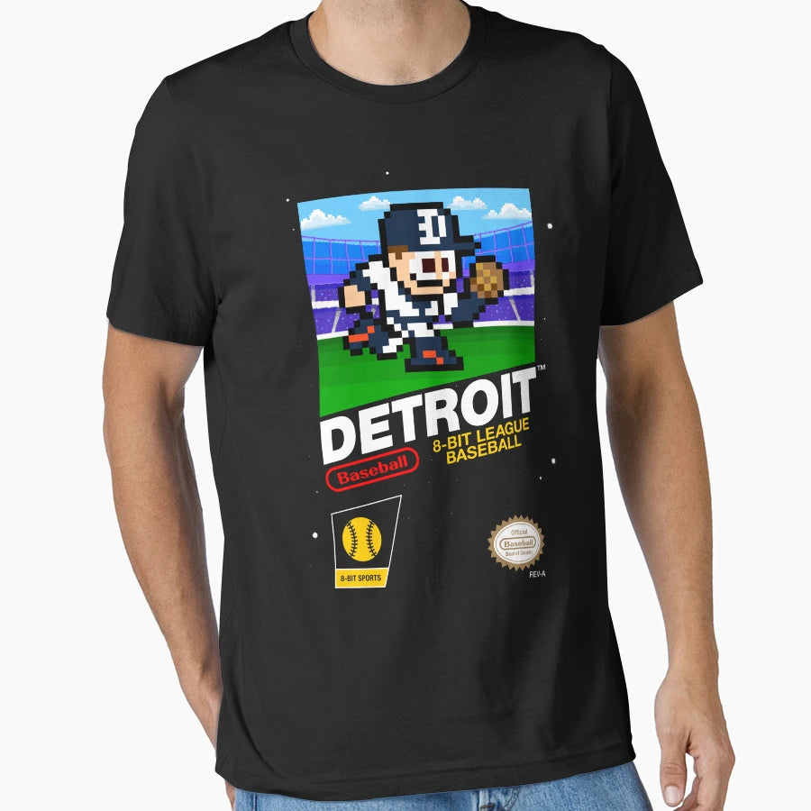 Detroit 8 Bit Videogame Cart T-Shirt - Novelty Apparel Unisex - T-Shirt, Sweatshirt, Hoodie