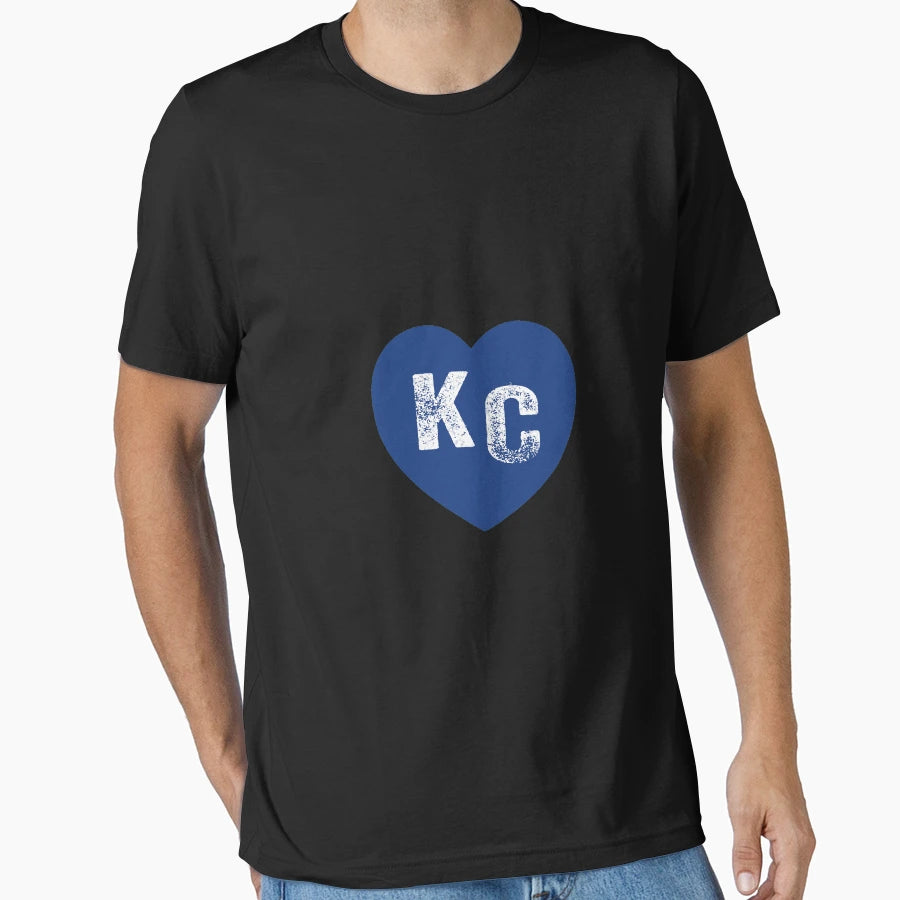 Kc Heart Kansas City Royal Blue I T-Shirt - Custom Art Print Men Women - T-Shirt, Sweatshirt, Hoodie