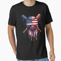 American Flag Baseball Patriot Fan T-Shirt - Novelty Apparel Unisex - T-Shirt, Sweatshirt, Hoodie