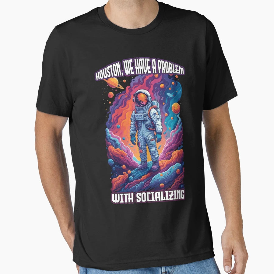 Comic Space Conundrum Houston We Have T-Shirt - Custom Art Print Unisex - T-Shirt, Sweatshirt, Hoodie