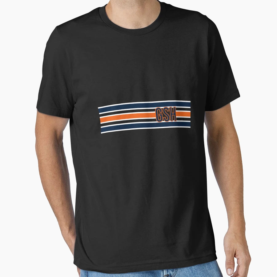 Chicago Bears Inspired Gsh Stripes T-Shirt - Custom Art Print for Adults - T-Shirt, Sweatshirt, Hoodie