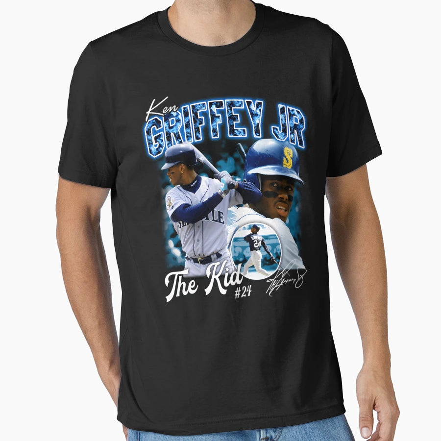 Ken Griffey Jr Basketball Legend T-Shirt - Casual Everyday Wear for Adults - T-Shirt, Sweatshirt, Hoodie