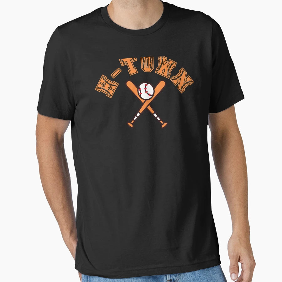 H Town Houston Baseball Fan Baseball T-Shirt - Unique Graphic Men Women - T-Shirt, Sweatshirt, Hoodie