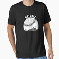 Detroit Skyline Baseball Fan T-Shirt - Aesthetic Graphic for Adults - T-Shirt, Sweatshirt, Hoodie
