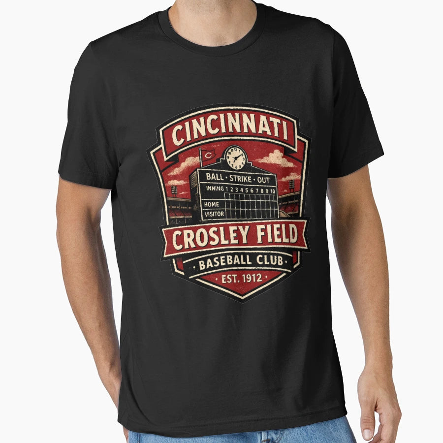 Crosley Field Cincinnati Baseball T-Shirt - Streetwear Style Men Women - T-Shirt, Sweatshirt, Hoodie
