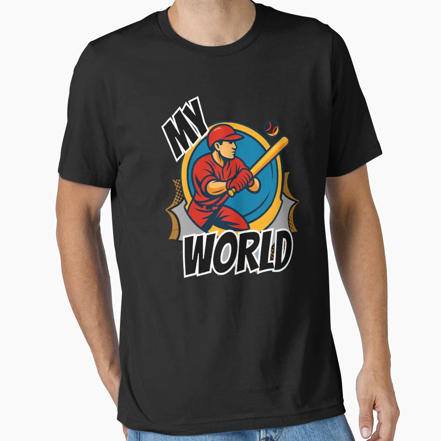 Baseball World Vibe T-Shirt - Fun Novelty Design for Adults - T-Shirt, Sweatshirt, Hoodie