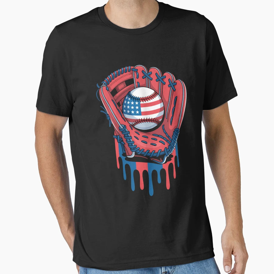4Th July Baseball Patriotic Sport T-Shirt - Graphic Print for Adults - T-Shirt, Sweatshirt, Hoodie
