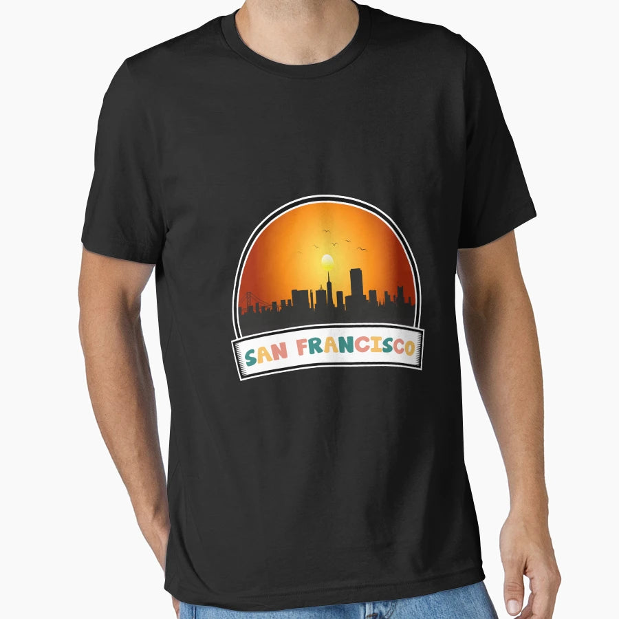 San Francisco California Sunset T-Shirt - Fun Novelty Design Men Women - T-Shirt, Sweatshirt, Hoodie