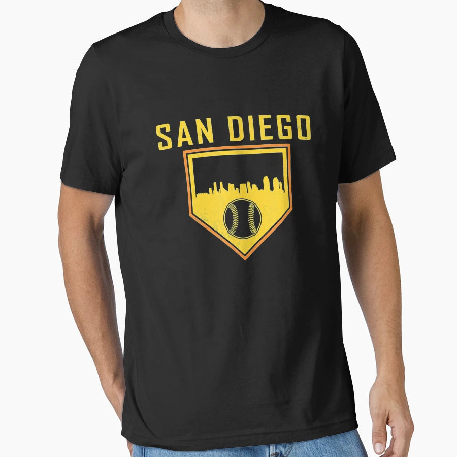 San Diego Baseball Home Plate T-Shirt - Streetwear Style for Adults - T-Shirt, Sweatshirt, Hoodie