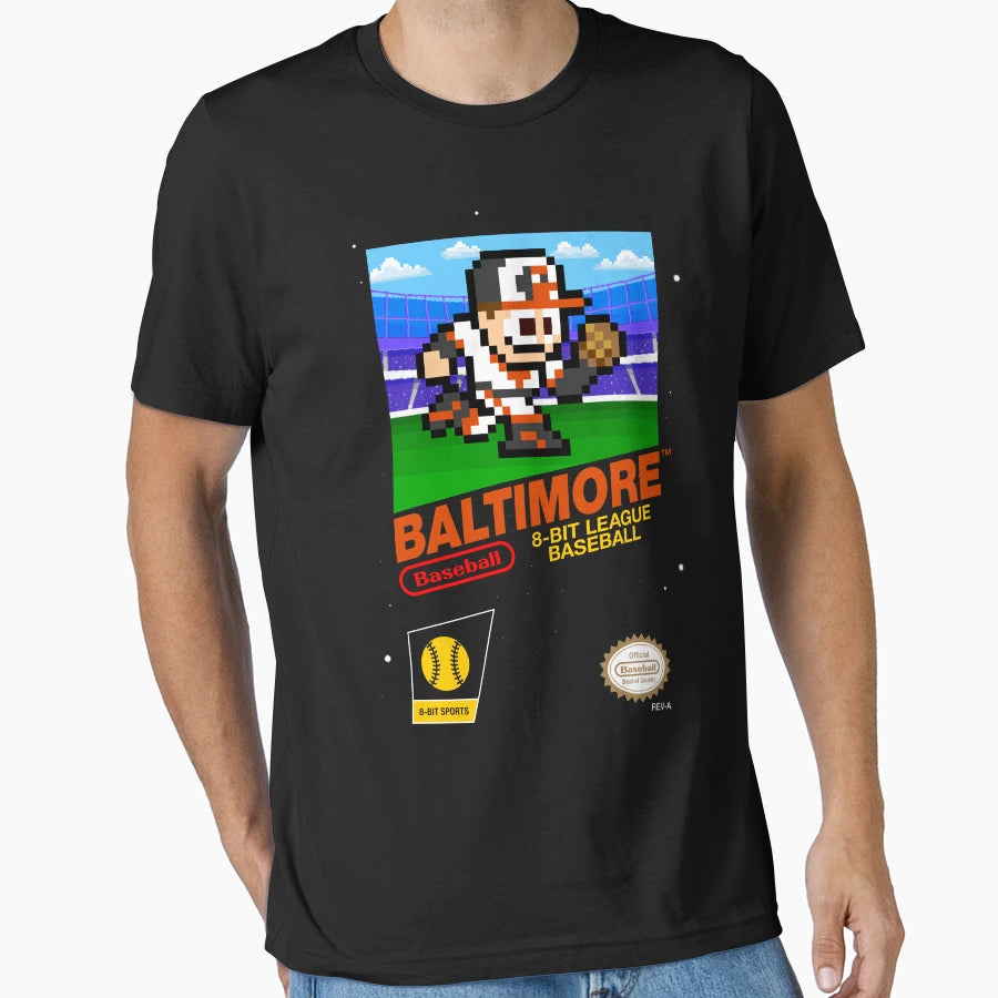 Baltimore 8 Bit Videogame Cart T-Shirt - Custom Art Print Men Women - T-Shirt, Sweatshirt, Hoodie