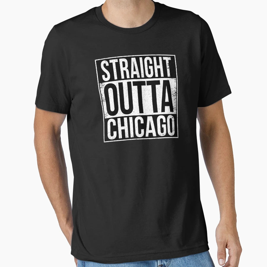 Straight Outta Chicago T-Shirt - Aesthetic Graphic Unisex - T-Shirt, Sweatshirt, Hoodie
