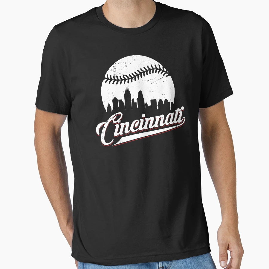 Cincinnati Skyline City Baseball Sports T-Shirt - Streetwear Style Unisex - T-Shirt, Sweatshirt, Hoodie