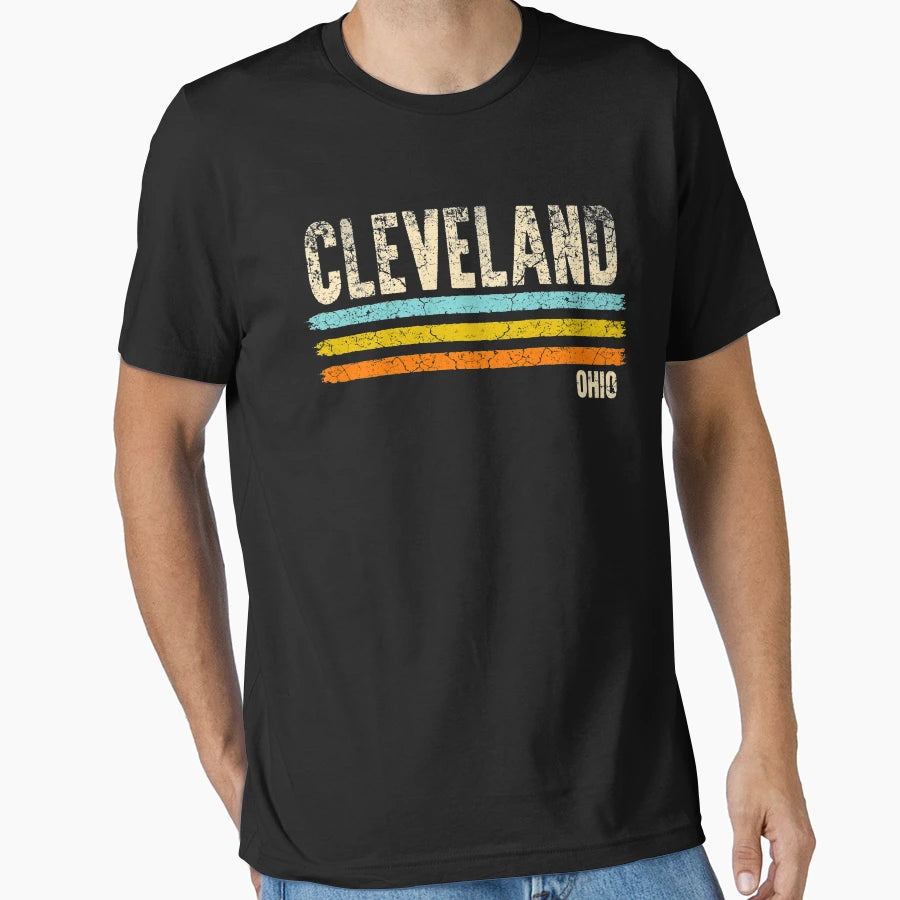 Cleveland Ohio America T-Shirt - Custom Art Print Unisex - T-Shirt, Sweatshirt, Hoodie