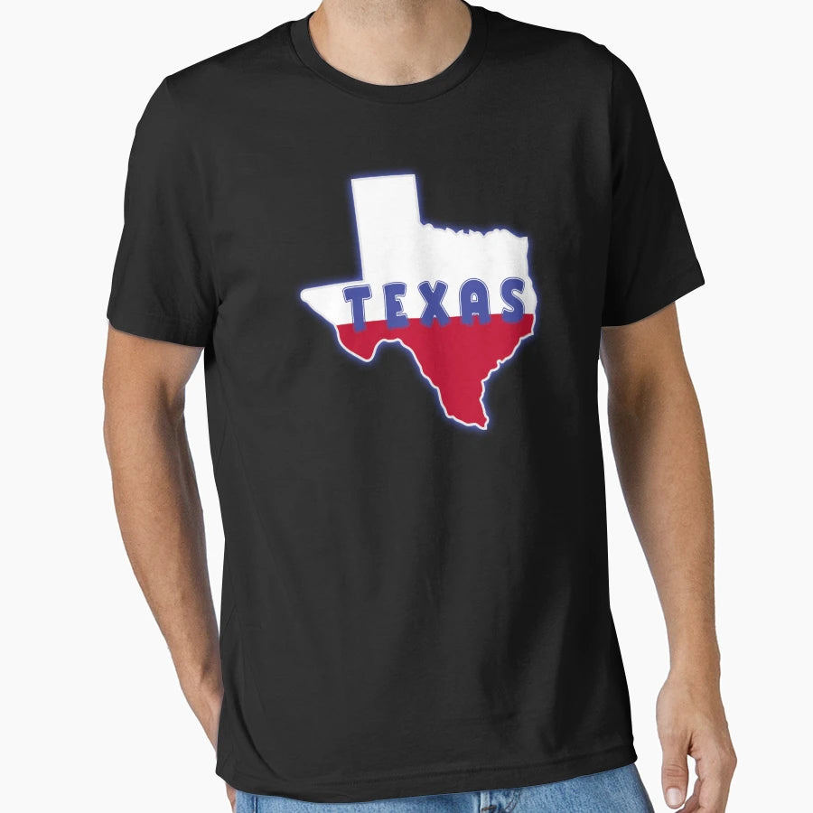 Texas State Logo Red White And Blue T-Shirt - Graphic Print Men Women - T-Shirt, Sweatshirt, Hoodie
