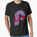 Red And Blue Marble Font T-Shirt - Minimalist Print for Adults - T-Shirt, Sweatshirt, Hoodie