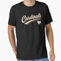 Cardinals Script Typography Heart Gifts T-Shirt - Minimalist Print Unisex - T-Shirt, Sweatshirt, Hoodie