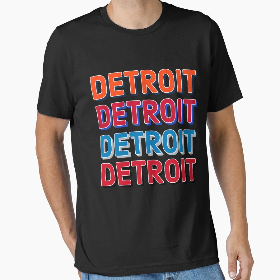 Detroit Sports Teams Multi Color Pride T-Shirt - Fun Novelty Design Unisex - T-Shirt, Sweatshirt, Hoodie