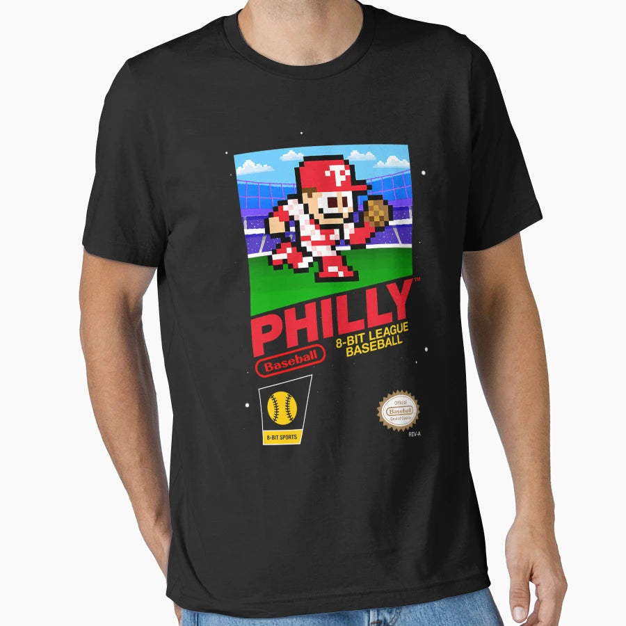Philadelphia 8Bit Videogame Cart T-Shirt - Graphic Print Unisex - T-Shirt, Sweatshirt, Hoodie