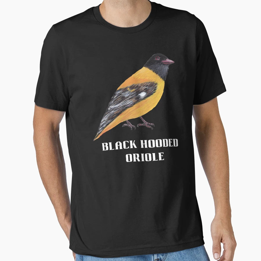 Black Hooded Oriole T-Shirt - Graphic Print Men Women - T-Shirt, Sweatshirt, Hoodie