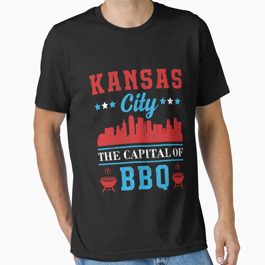 Kansas City Capital Bbq T-Shirt - Minimalist Print Men Women - T-Shirt, Sweatshirt, Hoodie