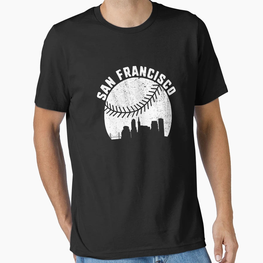 San Francisco Skyline Baseball T-Shirt - Graphic Print Men Women - T-Shirt, Sweatshirt, Hoodie
