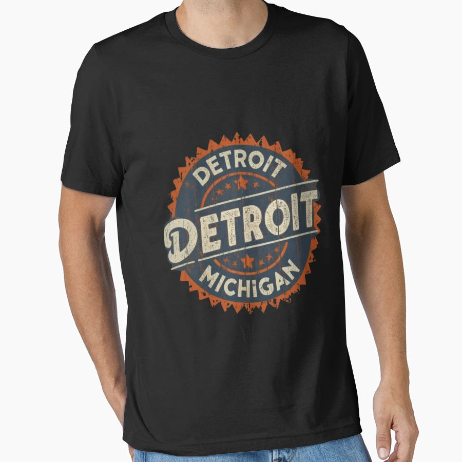 Detroit Michigan T-Shirt - Minimalist Print for Adults - T-Shirt, Sweatshirt, Hoodie